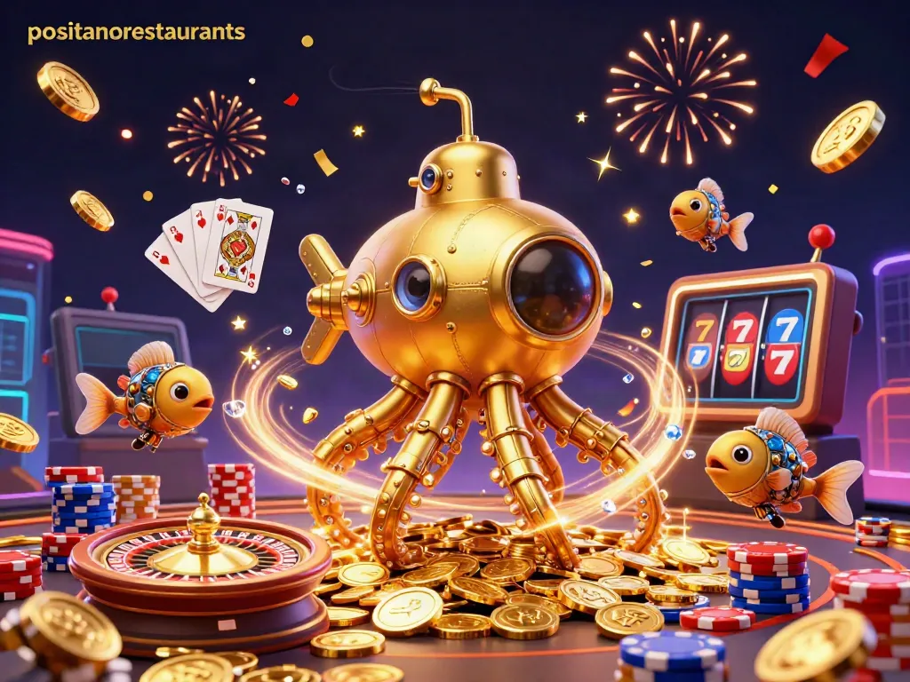 Experience the excitement of positanorestaurants with our immersive casino-themed illustration.