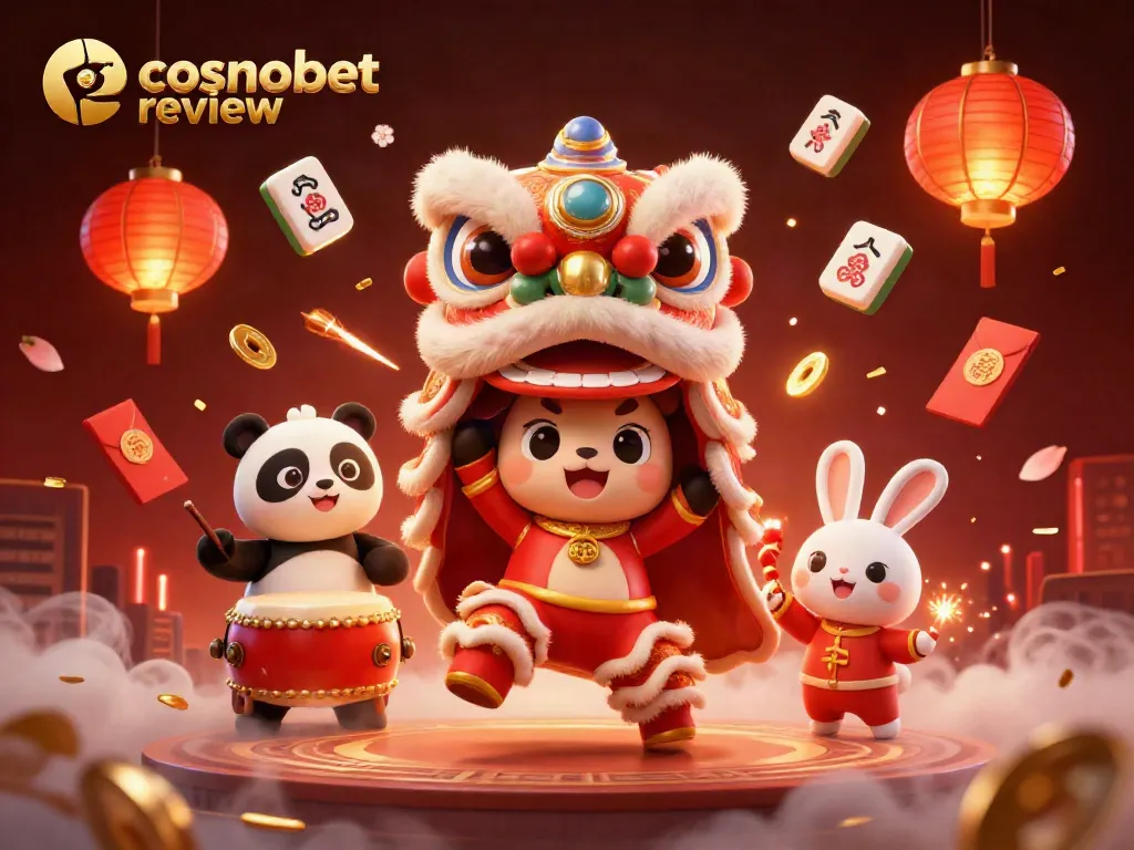 Experience the vibrant cosmobet review with dynamic casino elements and lively characters in action.