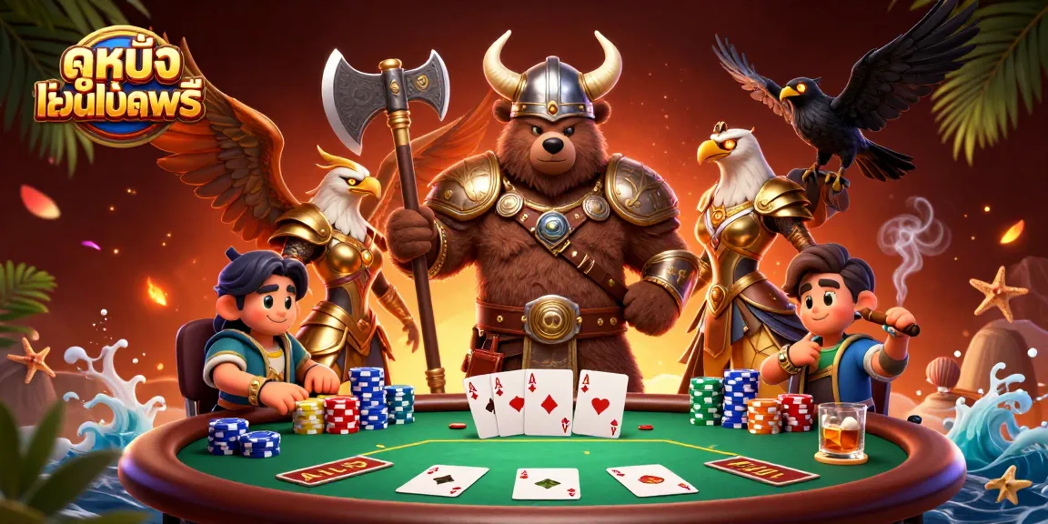 Engage with ดูหนังออนไลน์ฟรี by experiencing a vibrant poker scene featuring dynamic characters and gambling elements.