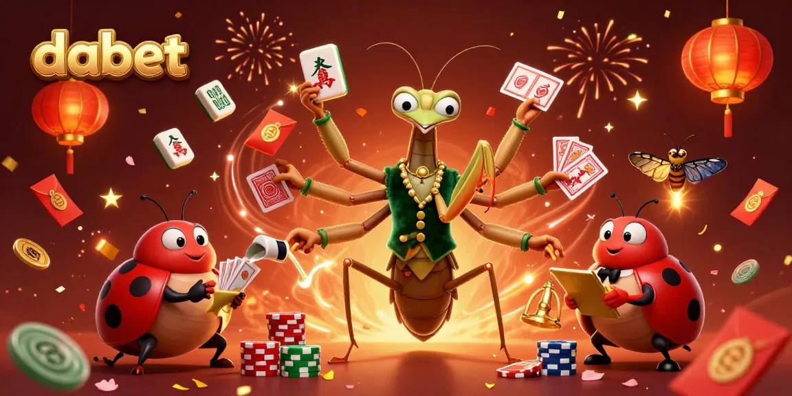dabet's exciting casino atmosphere, showcasing vibrant characters and game elements in a dynamic scene.