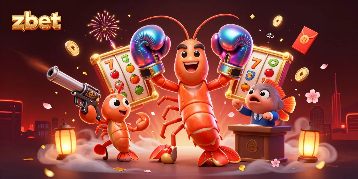 Zbet brings thrilling slot action to life with vibrant characters and celebratory elements in a dynamic scene.