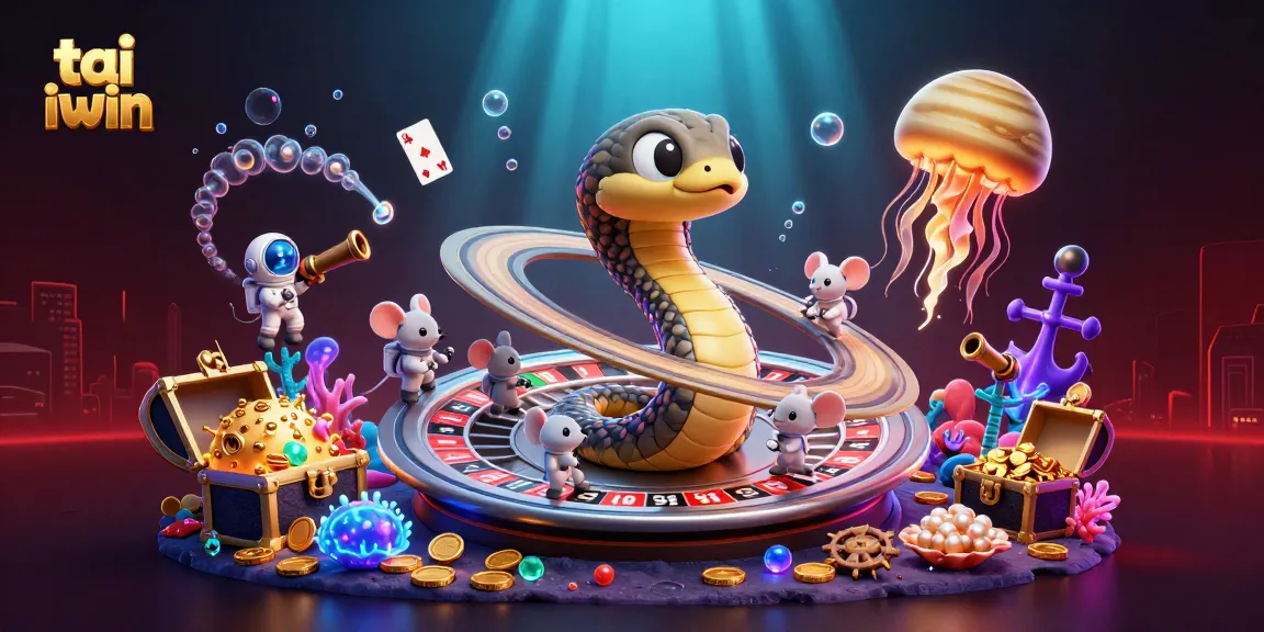 Engage with tai iwin as astronauts bet on a cosmic roulette wheel in a vibrant online casino scene.