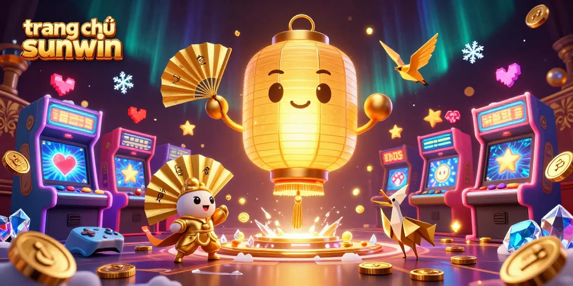 Engage with the vibrant gaming universe of trang chủ sunwin filled with colorful arcade machines and dynamic casino elements.